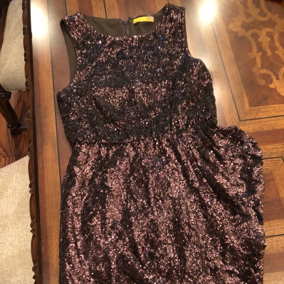 Alice and Olivia brown sequin dress, size 8 - Picture 1 of 4